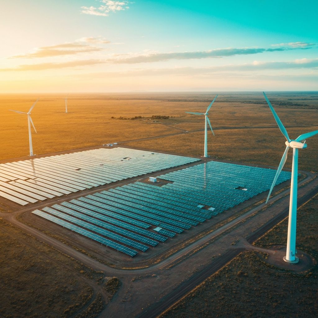Vista aérea de infraestructura energética en Córdoba, Argentina